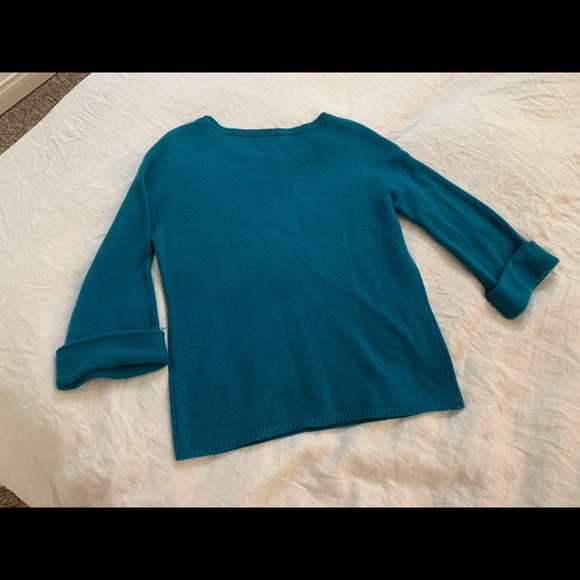 Nordstrom Teal Cashmere Sweater. - Picture 5 of 5